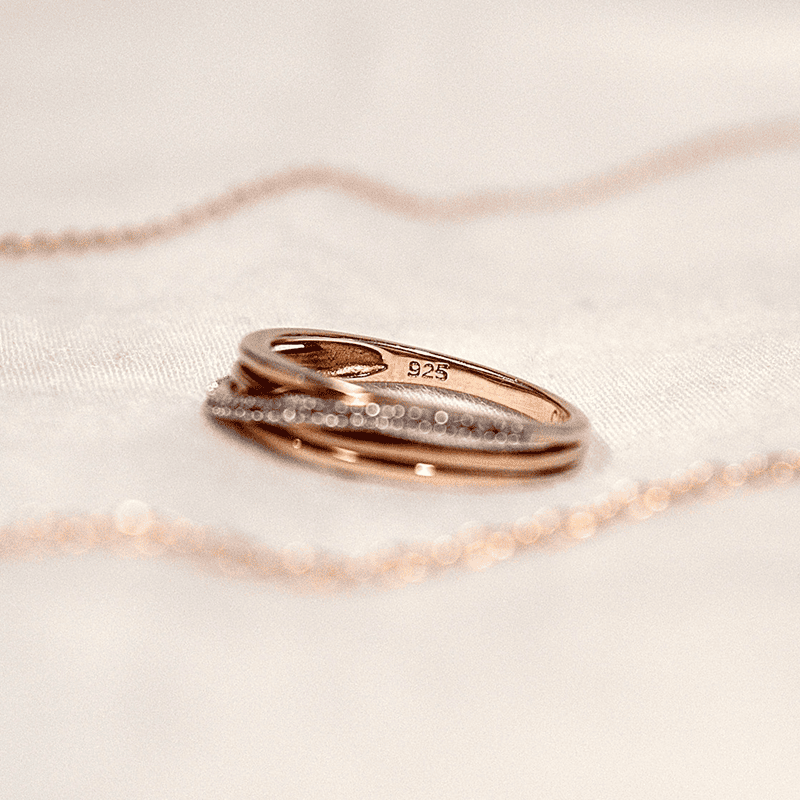 Rose Gold Statement Ring with Sapphire