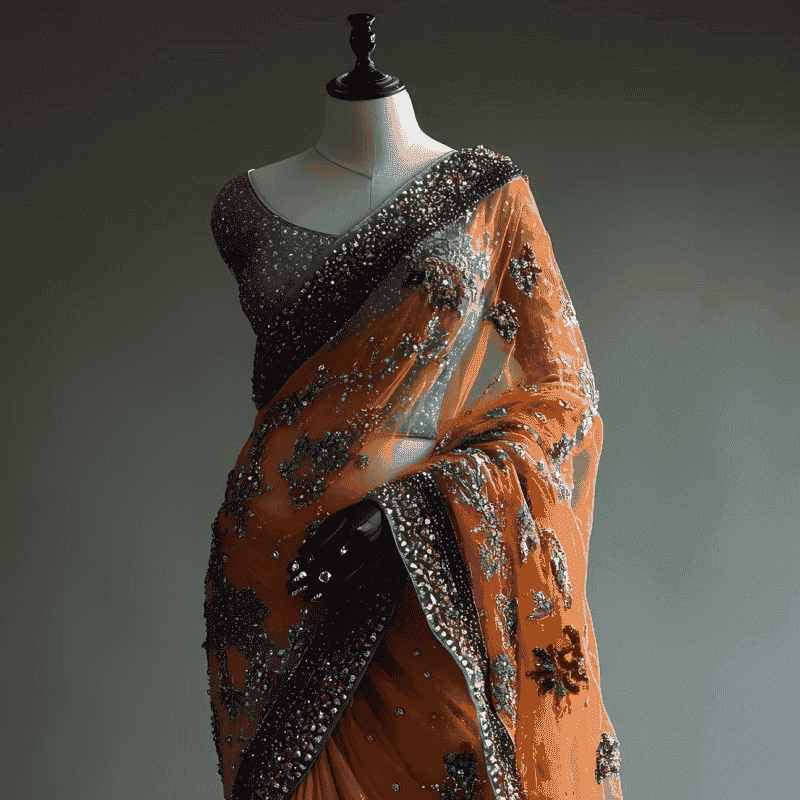 Classic Silk Saree with Intricate Zari Work and Traditional Elegance