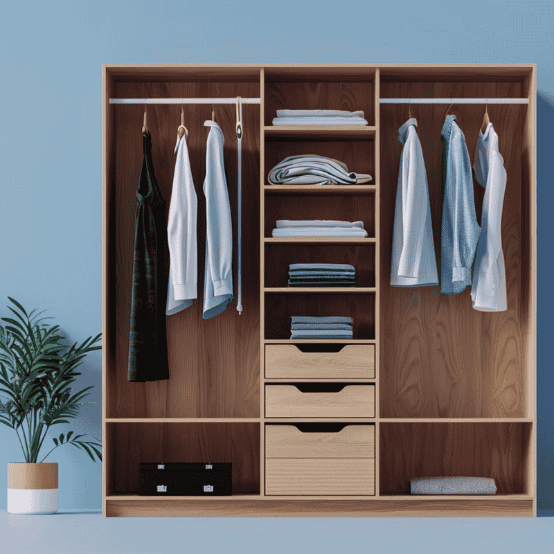 Spacious Double-Door Wardrobe with Shelves